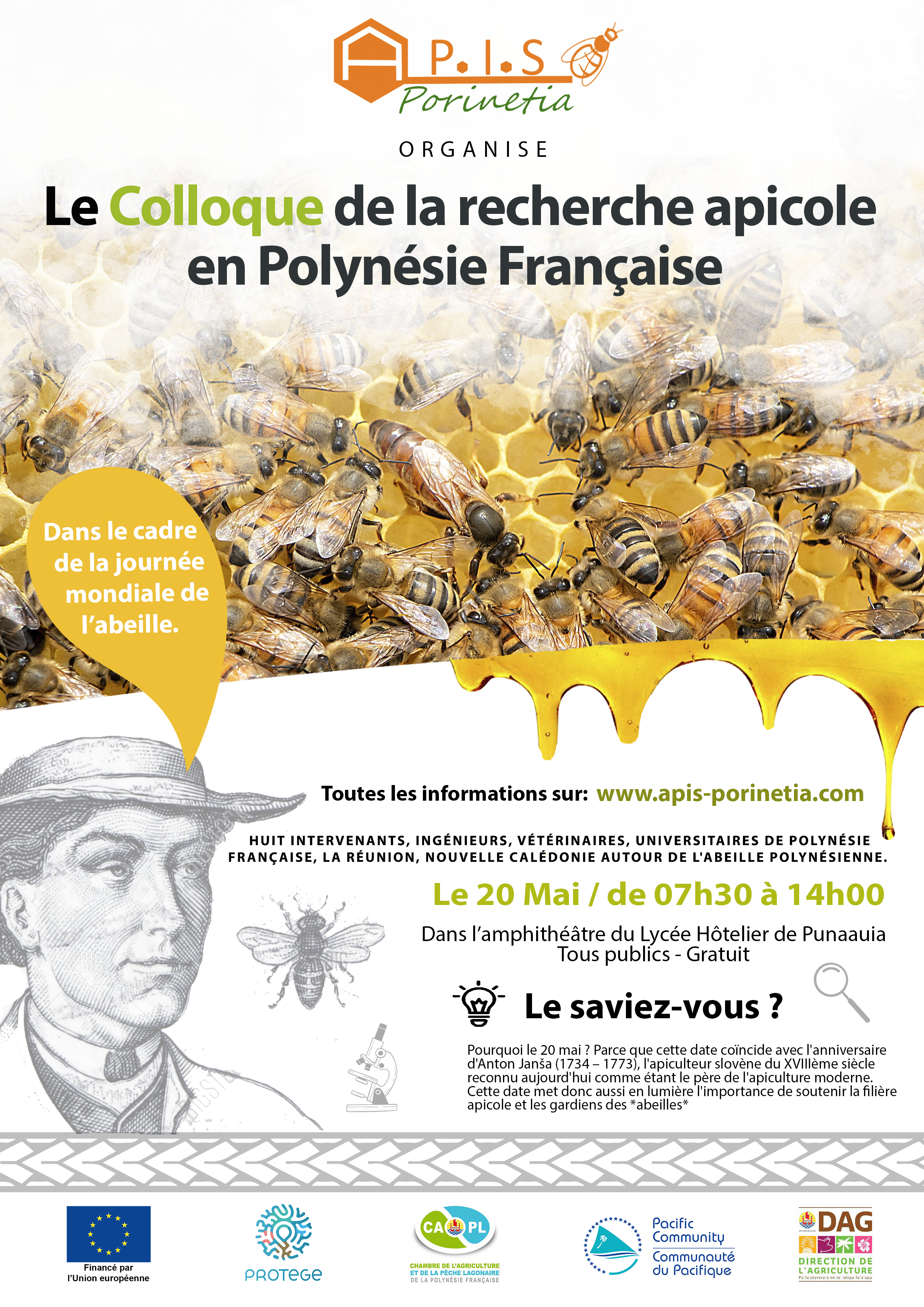 Poster for the French Polynesia beekeeping conference